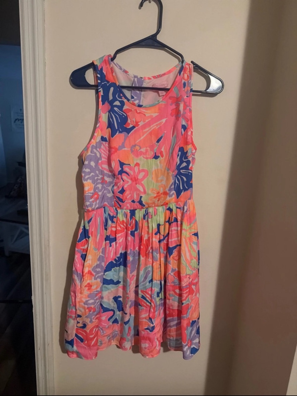Lilly Pulitzer Coral & Blue Floral Sleeveless Dress